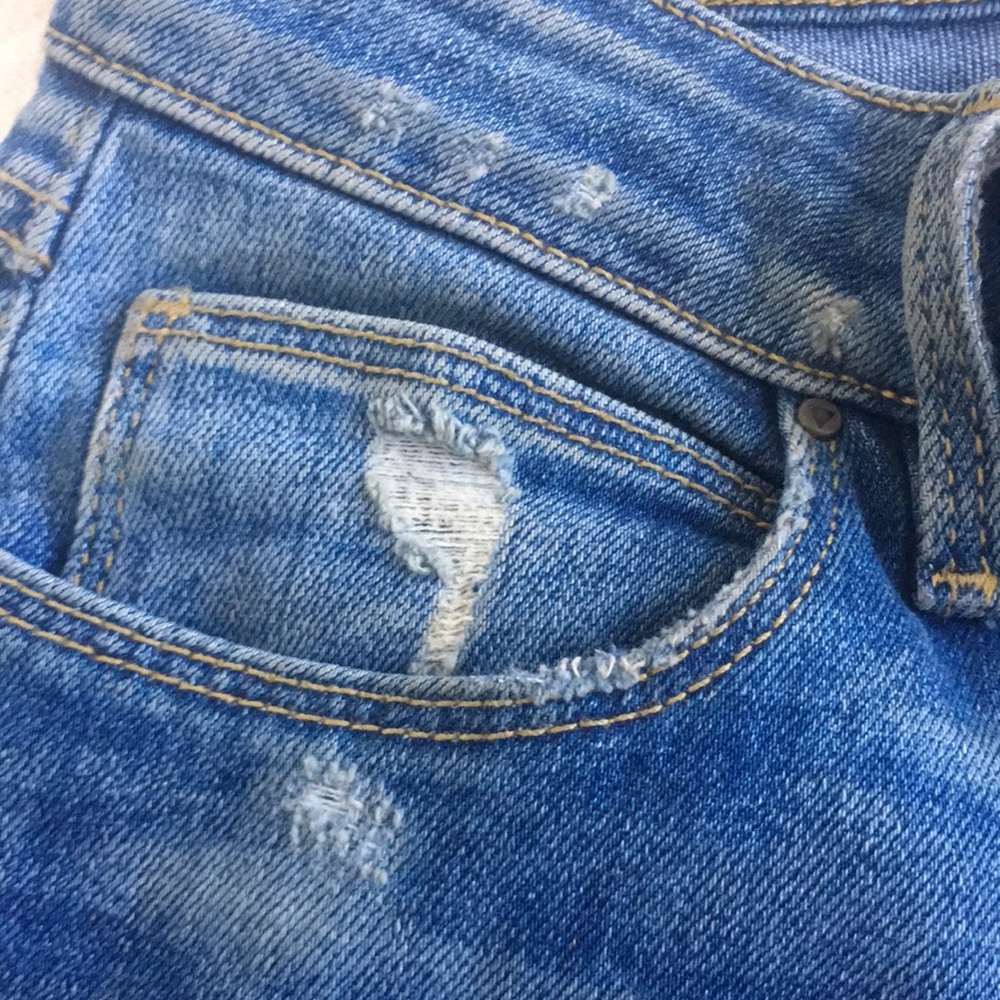 GUESS High Rise Distressed Skinny Jeans Blue Stretch Denim Ripped Ripped Size 25 - Picture 10 of 15